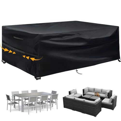 GARPROVM Capa para móveis de jardim exterior, conjuntos de móveis capa impermeável, pano Oxford 600D, para sofá de jardim, ao ar livre, pátio, capa para sofá de canto, 213 x 132 x 74 cm)