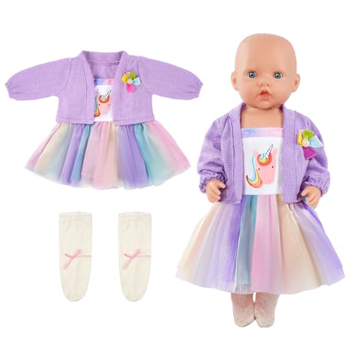 Aolso Roupas para bonecas bebé, 4 peças roupa para bonecas para bebé, conjunto de roupa de boneca, conjunto de disfarce de boneca para meninos e meninas, acessórios para boneca