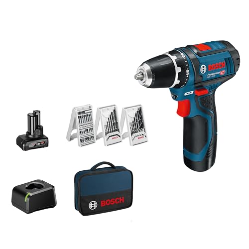 Bosch Professional 12V System GSR 12V-15 - parafuso a bateria (30 Nm, conjunto 39 acessórios, 1 bateria x 2,0 Ah, 1 bateria x 4,0 Ah, em mala de lona)