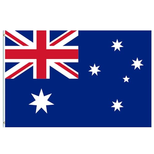 Bandeira da Austrália grande de 5 x 3 pés, bandeira nacional com ilhós para decorações de Paris Oly 2024, jardim interior/exterior, bar, eventos desportivos, decorações de festa