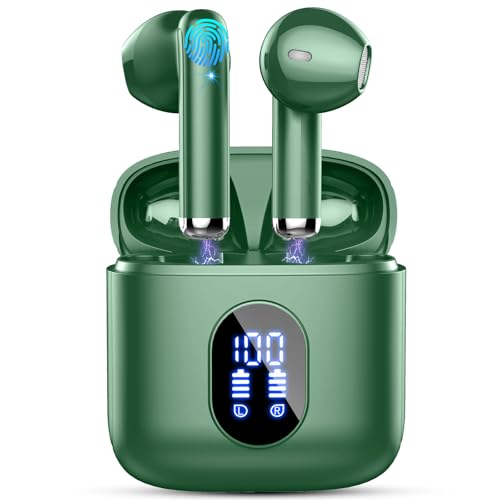 Auriculares sem fios Bluetooth, auriculares Bluetooth 5.4 HiFi estéreo, 32H capacetes sem fios Bluetooth com ENC redução de ruído, ecrã LED, USB-C, controlo tátil, IP7 à prova d'água