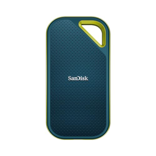 SanDisk Extreme Pro Portable SSD de 2 TB (leitura e gravação de até 2000 MB/s, criptografado por Hardware AES de 256 bits. Resistência a quedas de até 3 metros, proteção de água e poeira) Monterey