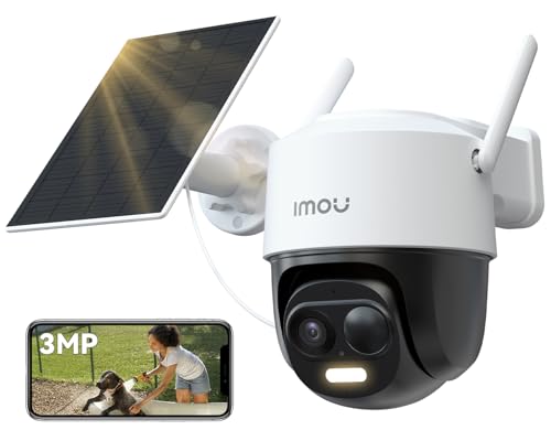 Imou 2K Câmara de vigilância WiFi exterior solar, câmara sem cabo de bateria duração de 365 dias de 5000 mAh, visão noturna colorida, detecção de humanos, Cell PT 2C 3MP e painel solar