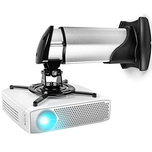 Duronic PB010XM Suporte para projetor de parede extensível até 60 cm, universal e articulado, carga máxima de 15 kg, instalação camuflada, rotação de 360º, sistema de gestão de cabos incluído