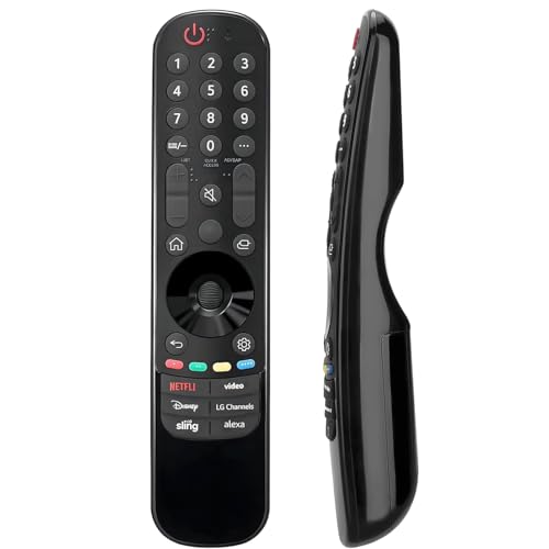 Substituição para LG TV Remote, para todos 2019-2024 LG Remote Control para Smart TVs, compatível com MR20/21/22/23/24GA Magic Remote (sem voz sem função de ponteiro)