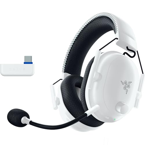 Razer Blackshark V2 Pro (Playstation) Auriculares sem fios E-Sports para consola PS5 (Diafragmas Triforce 50 mm, HyperSpeed Wireless, perfil de áudio FPS, microfone HyperClear) branco