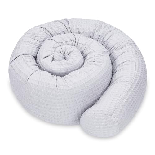 Totsy Baby Almofada para dormir lateral algodão 300 cm algodão peito - almofada cervical rolo lavável almofadas grandes almofada para o corpo cinzento