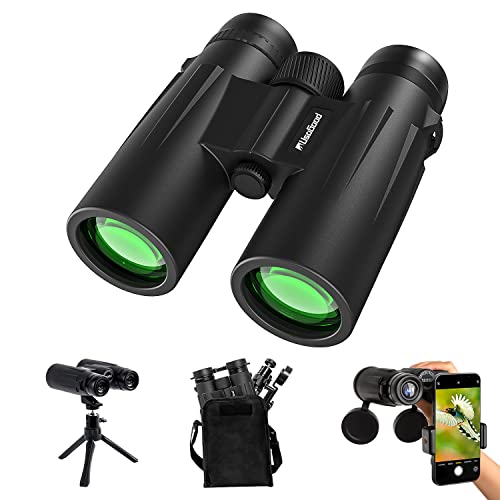 Usogood Professional 12 x 50 Binóculos para adultos, prisma BaK4 e lentes FMC, binóculos poderosos para observação de pássaros, caça, caminhadas com adaptador para telefone com tripé