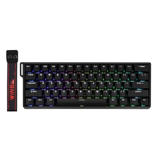 EPOMAKER Sala de aula WIN60 HE teclado magnético, 60% com cabo, ação ajustável, taxa de sondagem de 8000Hz, interruptores Hall Effect, intercambiável a quente, para jogos de FPS, QWERTY (preto)
