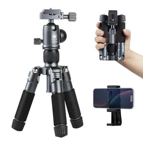 SIRUI Mini tripé para câmara com bola de 360 ° liga de alumínio 20"/50 cm, suporte de tripé de mesa para DSLR, câmera, telefone, carregado até 22 libras - AM-TT50