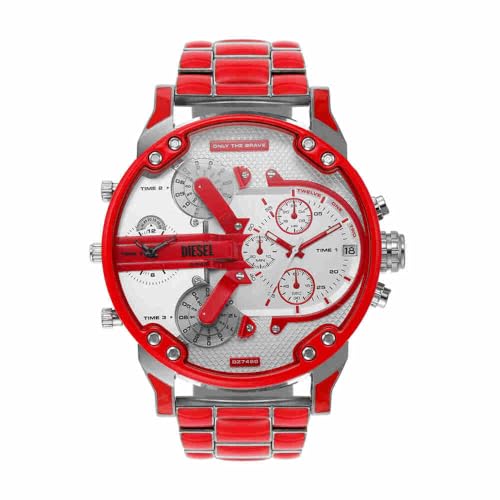 Diesel Mr. Daddy Reloj para Hombre, Movimiento multifunción de Cuarzo con Correa de Acero Inoxidable
