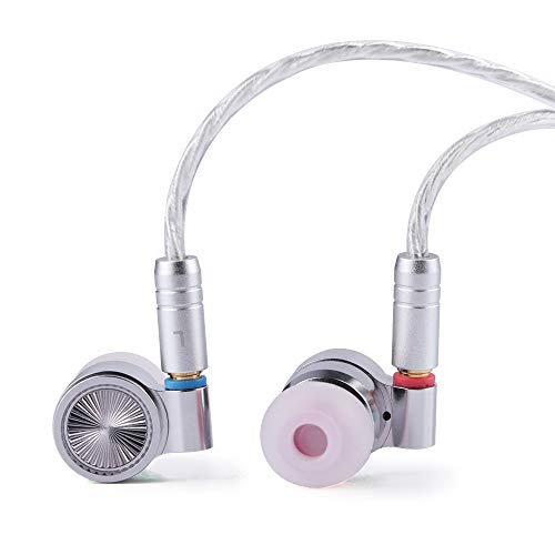 Linsoul Tin HiFi T4, 10 mm, Carbon Nanotube Dynamic Driver In-Earphones, Ultra-Sleek Metal Housing, Silver Plated MMCX cabo