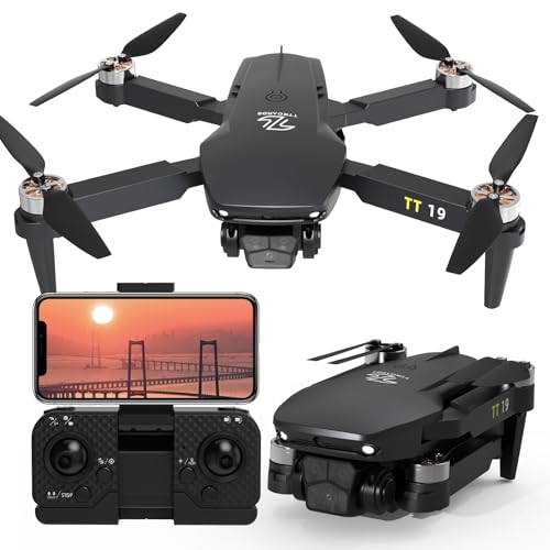 TTROARDS TT19 - drone com câmara HD 1080p, FPV, minidron, dobrável, quadcopter, motor sem escovas, para iniciantes