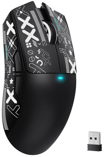 ATTACK SHARK X11SE Rato sem fios para jogos, 63 g super leve, com sensor PixArt PAW3311, 22000DPI, trimodo Bluetooth/2,4 GHz/com cabo, 1000 Hz, bateria de 300 mAh, para PC/Mac (preto com Tape)