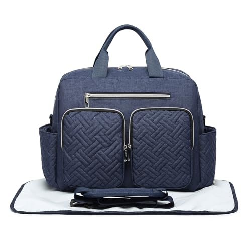 Kono Bolsa trocador para bebé impermeável de grande capacidade com bolsos térmicos e vários compartimentos, bolsa de maternidade e fraldas unissexo para mãe e pai, ideal para viagens, hospital e