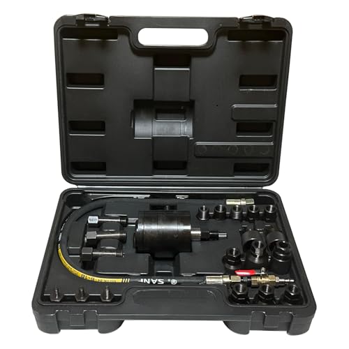 HENYEER 21 peças extrator de injetores pneumático, kit de extrator de injetores a diesel para injetores adaptadores de motor a diesel de injetores, compatível com Bosch Delphi Denso Siemens