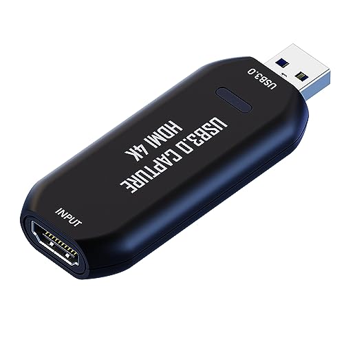 VIXLW USB 3.0 Conversor de captura de vídeo, HDMI para USB 3.0 conversor vídeo áudio 1080P 60FPS HD dispositivo de transmissão, para edição de vídeo/jogo/transmissão