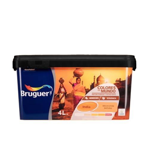 Bruguer Cores do mundo pintura para paredes monocamada Índia pêssego natural 4 L