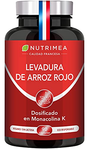 Levedura vermelha de arroz Coenzima Q10 baixa o seu colesterol monacolina K CoQ10 dose concentrada arroz vermelho puro Monascus Purpureus 90 cápsulas vegan Nutrimea