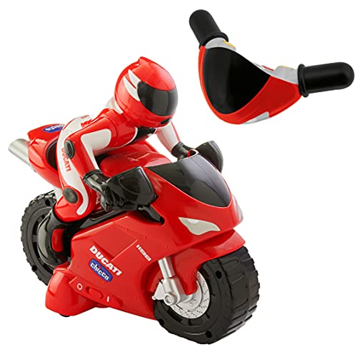Chicco Moto de controlo remoto Ducati 1198 RC com guiador intuitivo, chifre e som do motor. Presente para crianças dos 2 aos 6 anos.