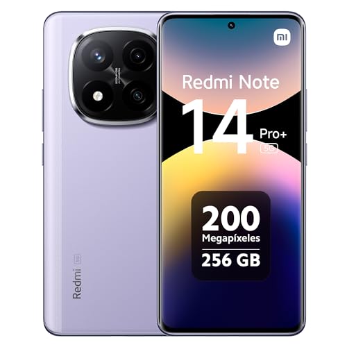 Xiaomi Redmi Note 14 Pro+ 5G, Smartphone de 8+256 GB, ecrã de 6,67" AMOLED FHD+ 120Hz, Snapdragon 7s Gen 3, câmara de 200 MP, HyperCharge 120W, 5110 mAh, carregador não incluído, M Orado (Vers) São