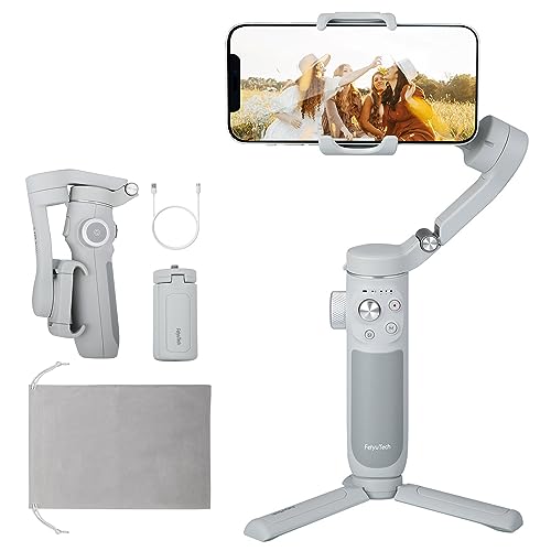 FeiyuTech VB4SE [Oficial] Estabilizador de smartphone, estabilizador de 3 eixos para telemóvel, compatível com iPhone e Android, rastreamento 4.0 AI, portátil e dobrável, para Youtube, TikTok, Vlog