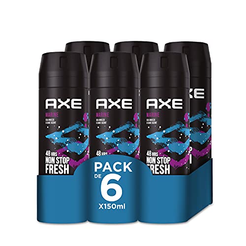 Axe Desodorante para homem Bodyspray Marine 150 ml - pacote de 6, a embalagem pode variar