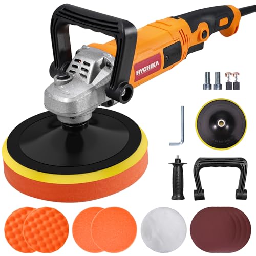 HYCHIKA Polidor de almofadas, máquina para detalhar carros 6 velocidades controlo variável, motor de cobre puro, para carro sofá móveis azulejos (peças incluídas)