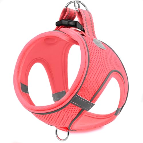 Joytale Arnês cão, refletor, confortável e respirável, arnês para cães colete para gato e cachorros, rosa, S