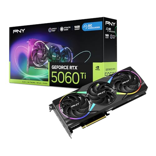PNY GEFORCE RTX 5060 Ti 16GB ARGB Overclock triplo ventilador DLSS 4