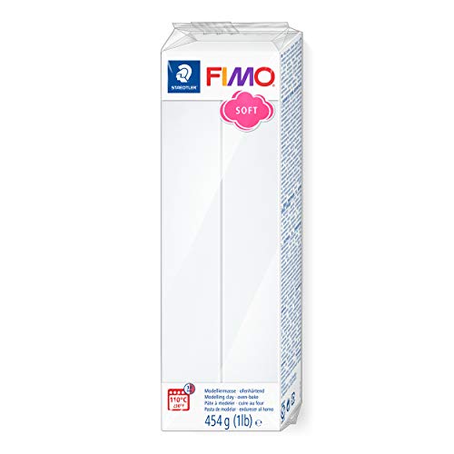 STAEDTLER 8021-0 ST Pasta para modelar de cor branca suave suave. Caixa com 1 comprimido de 454 gramas