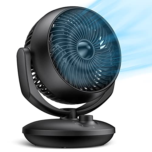 Ventilador silencioso de circulação de ar, auto-oscilação ventoinhas turbo potente, 3 velocidades, 15SJFS Área de cobertura, inclinação ajustável de 100°, para quarto, sala de estar e escritório