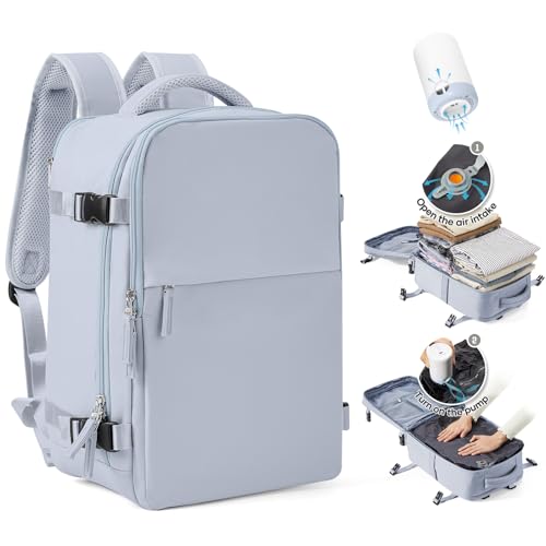 SZLX Mochila al Vacío con Bomba Mochila Viaje Cabina Avion 40x30x20 Ryanair Equipaje de Mano 40x20x30 Vueling Wizzair Mochila Viaje Cabina Avion 40x20x25 Mujer Hombre Bolsas de Viaje 45x36x20 Easyjet