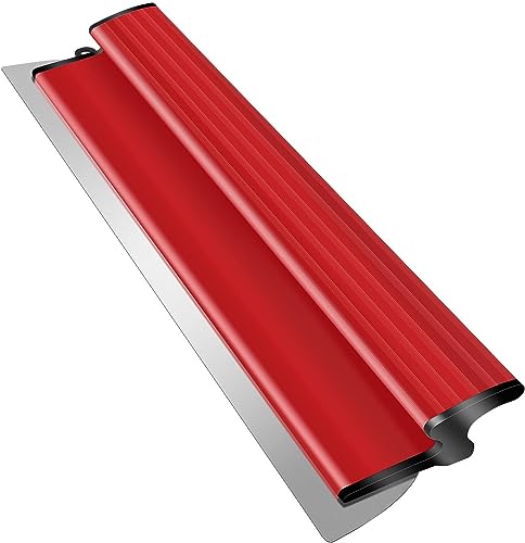 suokoun Folha de desnatação de painéis de gesso, ferramentas de gesso de 60 cm com lâmina de aço inoxidável de 0,35 mm, faca semiflexível para cimento e paredes de betão