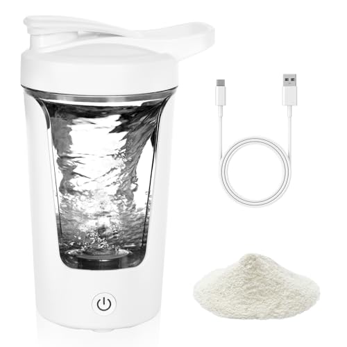 AOOWU Misturador de proteínas elétricas, 450 ml copo Shaker portátil recarregável por USB, garrafa misturadora de batidos de proteínas sem BPA, proteção misturadora Vortex elétrico para fitness