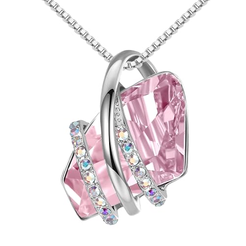 Leafael Birthstone Colar de mulher | Birthstone colar de vidro. | Colar para mulheres com pingente hipoalergénico com caixa de presente incluída