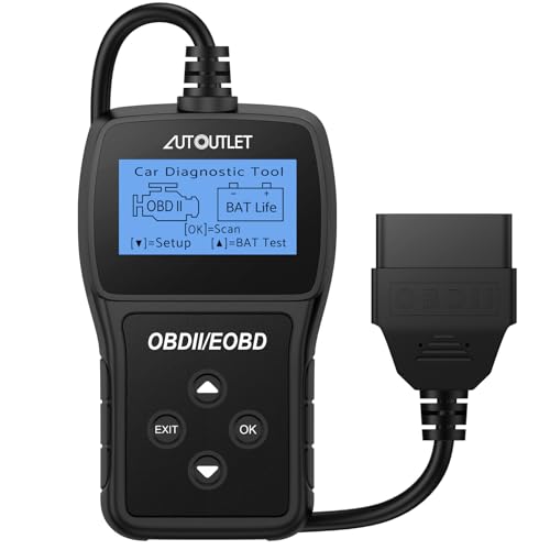 AUTOUTLET OBD2 Diagnóstico ferramenta de diagnóstico preto compatível com a maioria dos veículos desde 2006, suporta espanhol 10 idiomas
