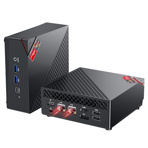 NiPoGi AM06PRO Mini PC Ryzen 7 7730U W-11 Pro (8C/16T, até 4,5 GHz), 16 GB DDR4, 512 GB M.2 SSD Mini computadores com poucesMD Radeon Grafik de 2000 MHz, 4K ecrã triplo DP/HDMI/Tipo-C ,Dual LAN, WiFi