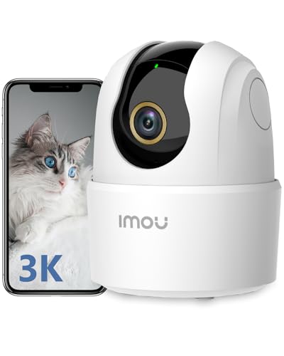Imou 5MP Câmara de vigilância WiFi interior 3K, 360° câmara de vigilância bebé com visão noturna, deteção humana, compatível com Alexa, Ranger 2C