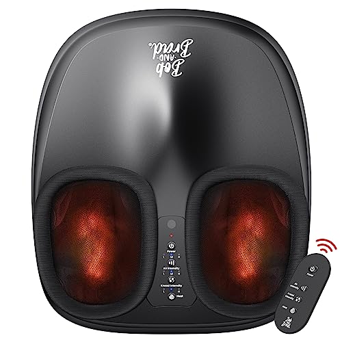 Massajador de pés Lite Bob and Brad com calor e controlo remoto, massajador elétrico Shiatsu de massagem profunda para fascite plantar, presentes para homens e mulheres
