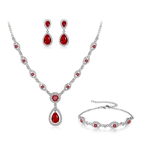 Clearine Para mulher, casamento, nupcial, redonda, em forma de marquesa, pulseira elástica, safira, azul, tom preto pulseira de cristal