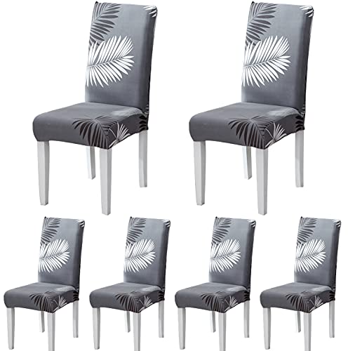 Capas cadeiras de sala de jantar, capas para cadeiras, pack 4/6 capas elásticas ajustáveis Chair Covers modernas, laváveis para banquetes, escritório, casa e restaurante bar (moderno A, pack 6)