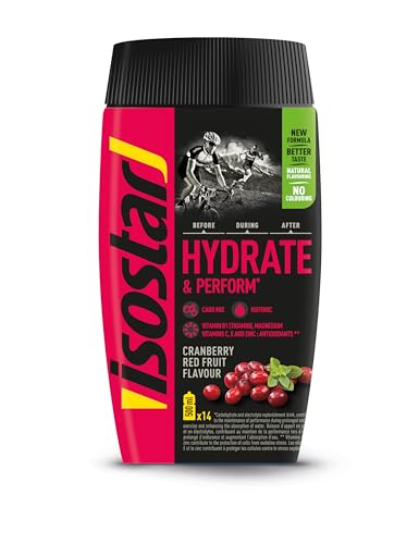 Isostar Hydrate & Perform - Bebida eletrónica isotónica para otimizar o desempenho desportivo, mirtios, 560 g, 14 porções
