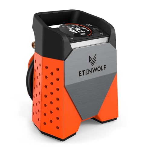 ETENWOLF Zephyr S3-7800mAh Compressor de ar portátil, 160 PSI/11,03 bar insuflável rodas carro, motas, bicicletas, bolas, enchimento rápido de 1 minuto e luzes LED digitais, banco de energia ia USB