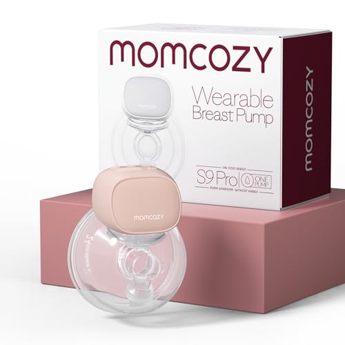 Momcozy S9 Pro Saquetes elétricos atualizados, removedor de leite mãos livres com ecrã LED, extrator de leite elétrico portátil com 2 modos e 9 níveis (cor-de-rosa, 1 pacote)