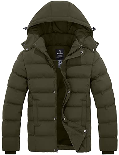 Wantdo Casacos quente inverno casaco forro polar grosso parka casual militar exteriores casacos capuz integrado bolsos múltiplos homem