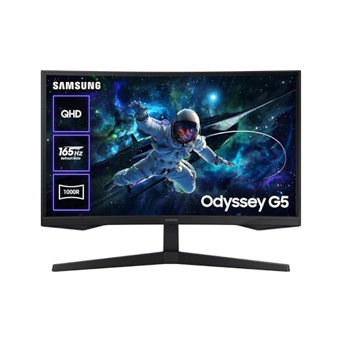 Samsung LS27CG552EUXEN Monitor curvo Gaming de 27'', WQHD, 2560x1440, 16:9, 2500:1, 1000R, 165 Hz, 1 ms, 300 CD/m², HDMI, AMD FreeSync, preto