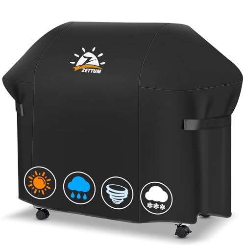 Zettum Capa para churrasco de 147 cm, 7130 para Weber Genesis II séries, resistente e impermeável, cobertura de poliuretano para Weber Genesis E-330, E-310, S-330, S-330, S-335, S-340 (147xx) 63x11 3