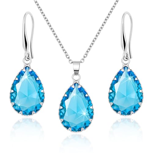 Linawe Conjunto de joias de noiva, jóias de casamento, brincos suspensos e correntes pendentes para mulher, disponível em prata, ouro e ouro rosa