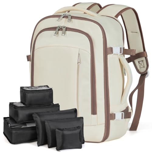 Lekespring Mochila viagem cabine avion 40 x 20 x 25 | mochila de viagem para mulher e homem - malas de viagem cabine com 6 malas organizadoras - férias negócios viagens escola